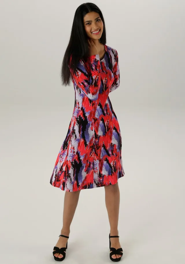 Aniston SELECTED Jerseykleid, im modernen und abstrakten Farbverlauf - NEUE KOLLEKTION