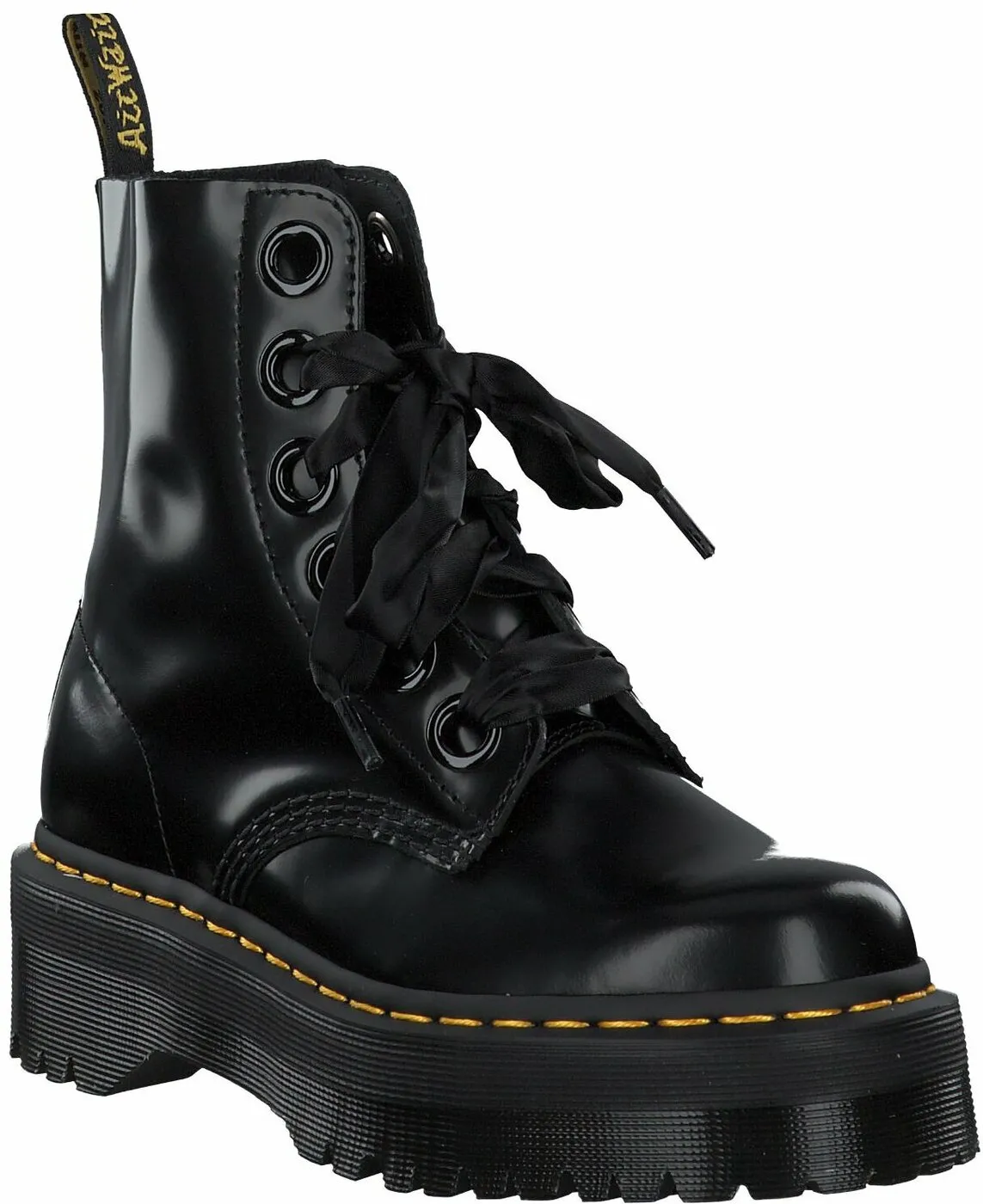Damen-Schnürboots aus Leder 102001783195 (Schwarz)