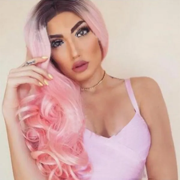 Fashion Color Gradient Long Curly Wigs