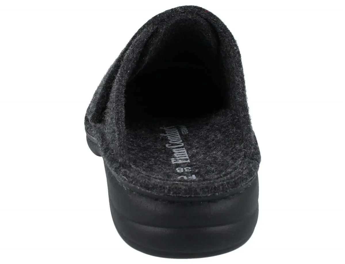 FINN COMFORT Goms Damen Hausschuhe Clog grau Wollfilz