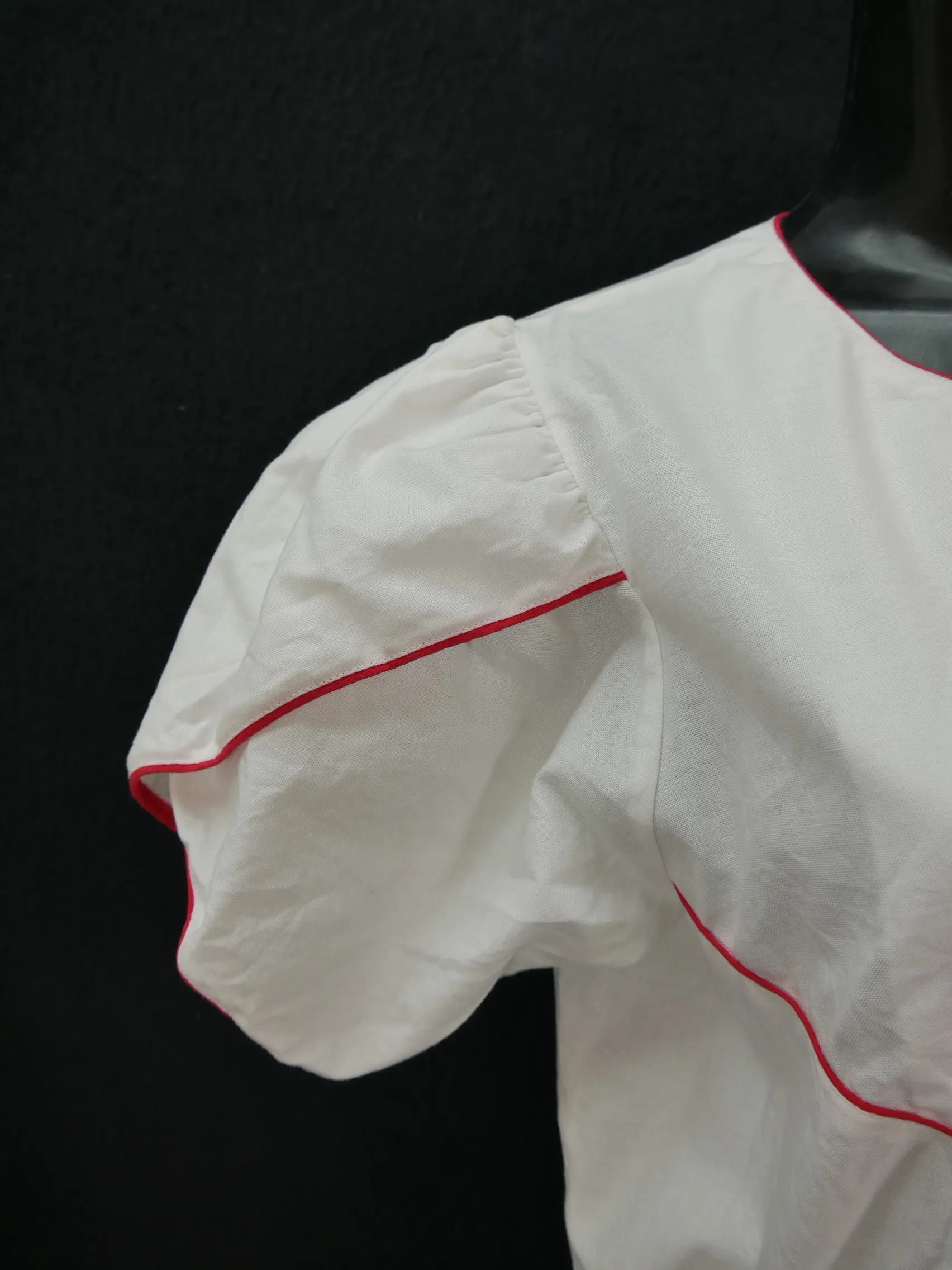 Gr.42 Trachtenbluse Bluse weiß Baumwolle Leico mit Stickerei TB5316