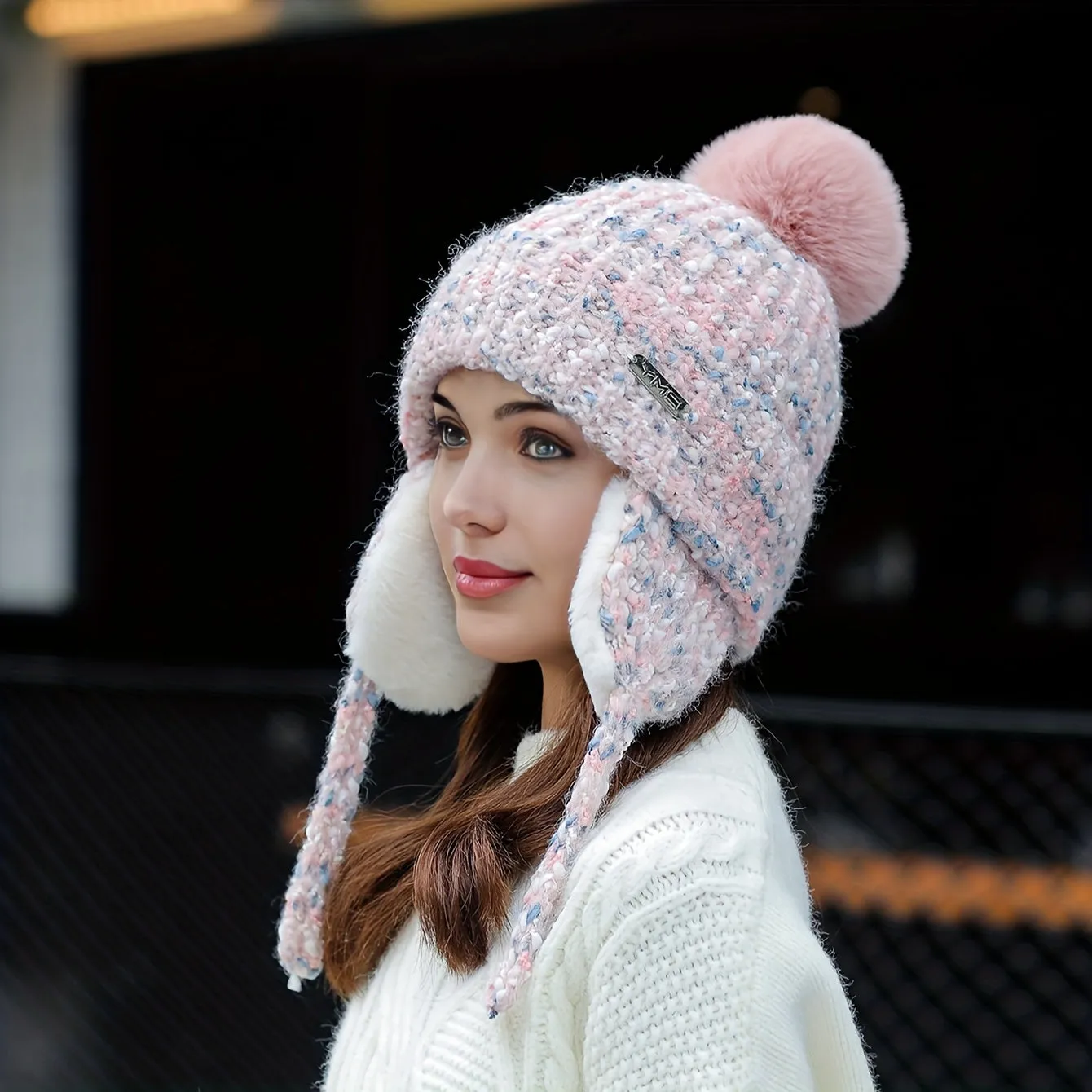 Heidi-Mode | Warme Strick-Wintermütze mit Fleece-Futter und Ohrklappen