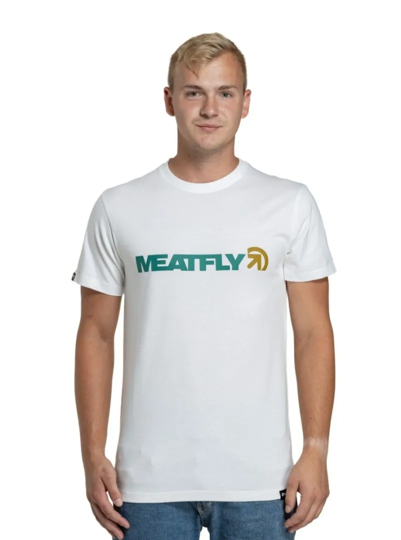 Herren T-Shirt Meatfly Logex, Weiß XL