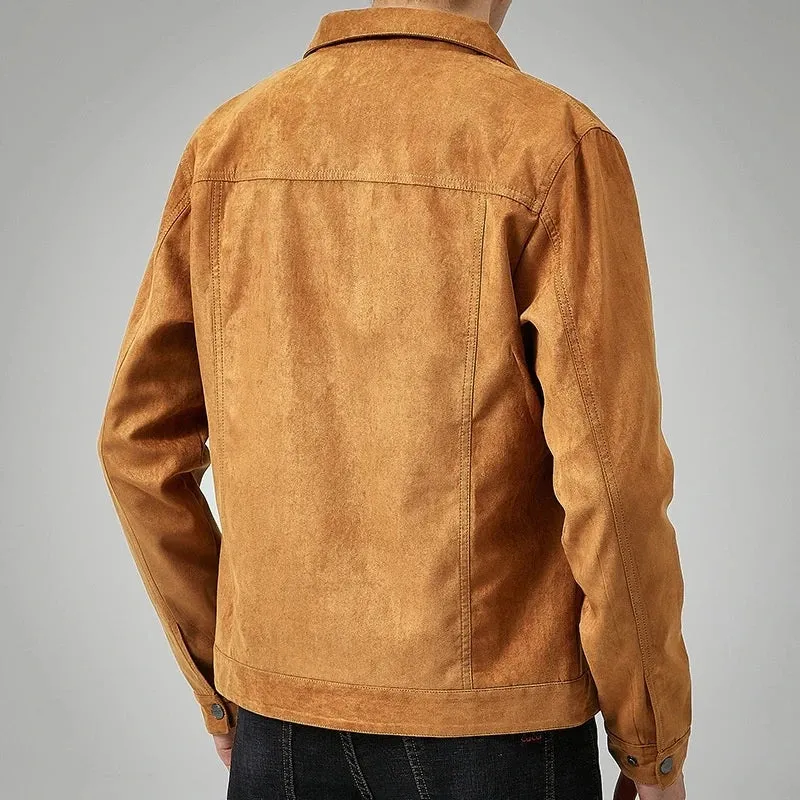 Jack Suede Coat | Lässiger Wildledermantel mit Kragen für Herren