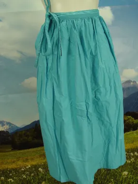 lange Dirndlschürze  wunderbare einfarbig türkis Baumwolle Dirndl Schürze