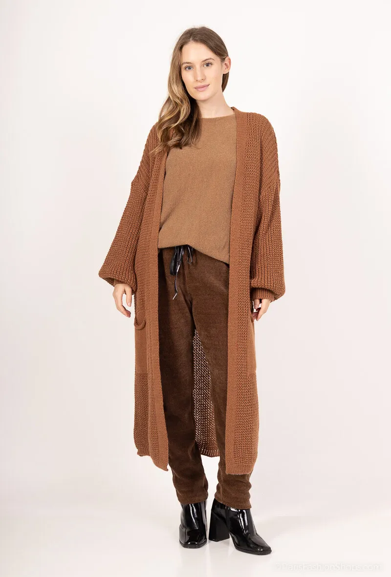 Lange Strickjacke mit Taschen