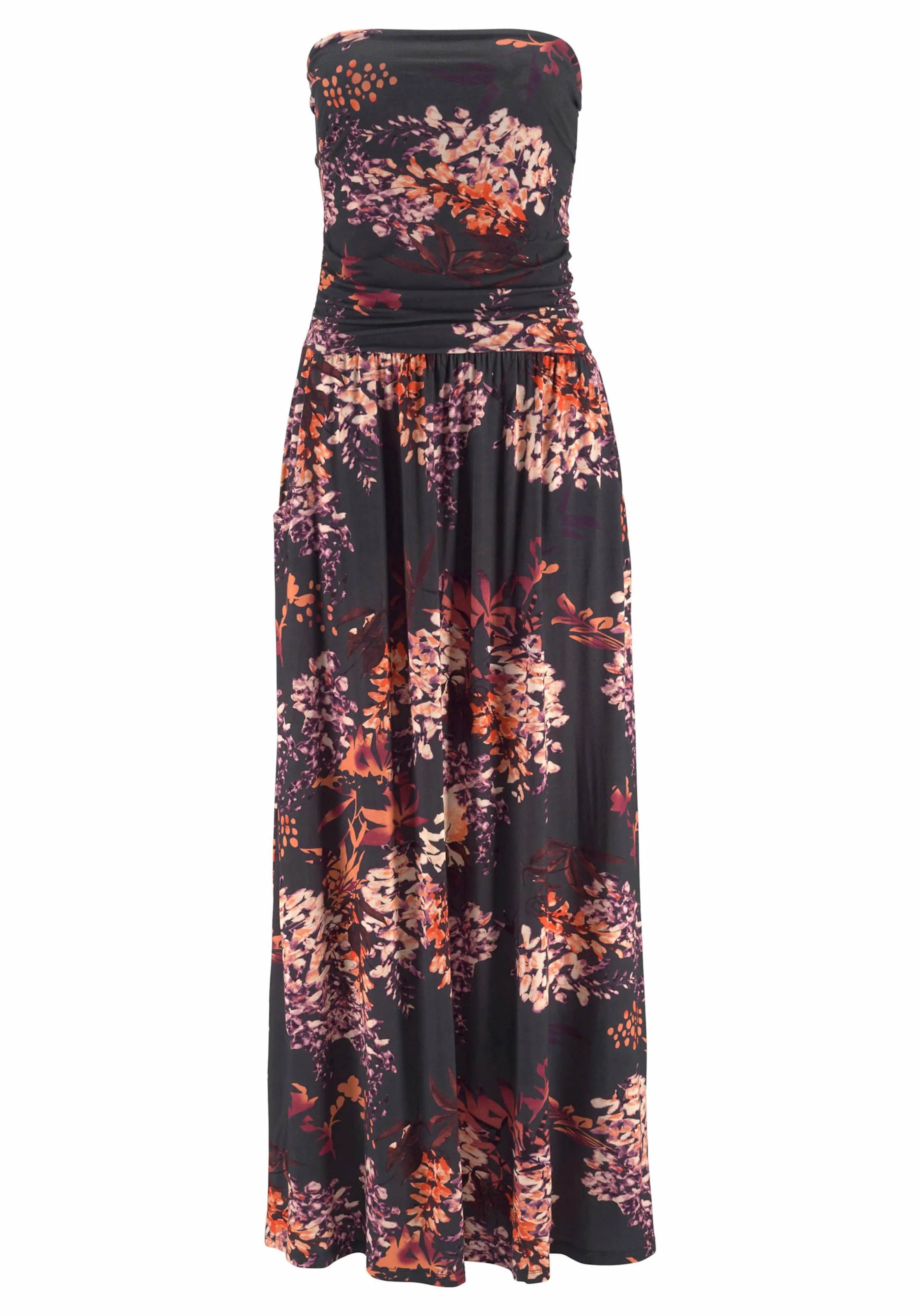LASCANA Maxikleid in schwarz-bedruckt