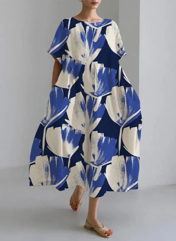 Lose Rundhalsausschnitt Mode High-End-Kleid