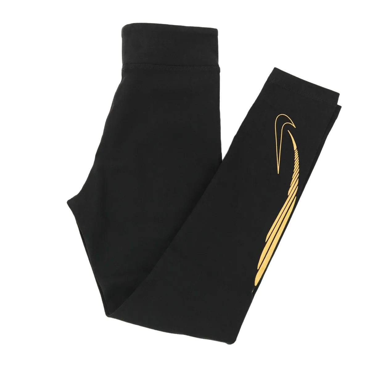 Nike Kinder Sportswear Favourites High-Waisted Leggings FJ6164-010 - schwarz-gold