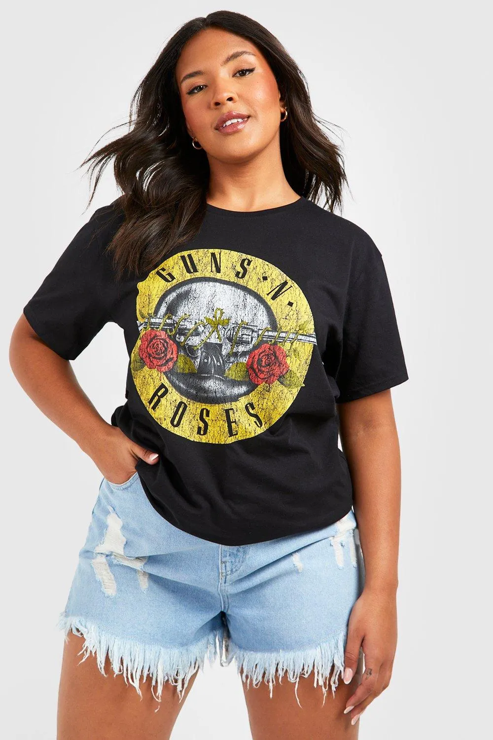 Plus T-Shirt mit Guns N Roses Print