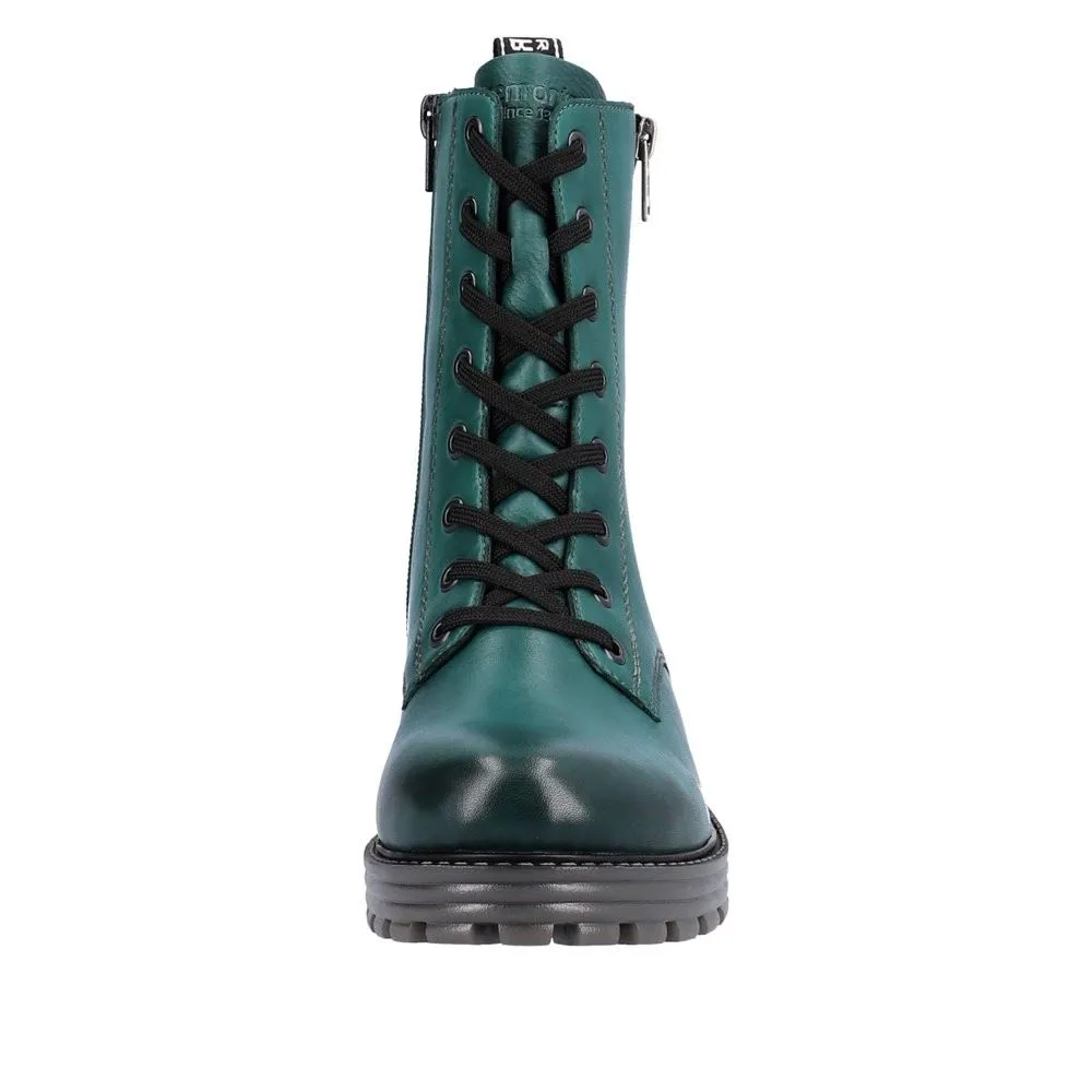 Remonte Damen Schnürboots Schnürstiefel Leder Warmfutter Wechselfußbett blau S23 D0W71-12
