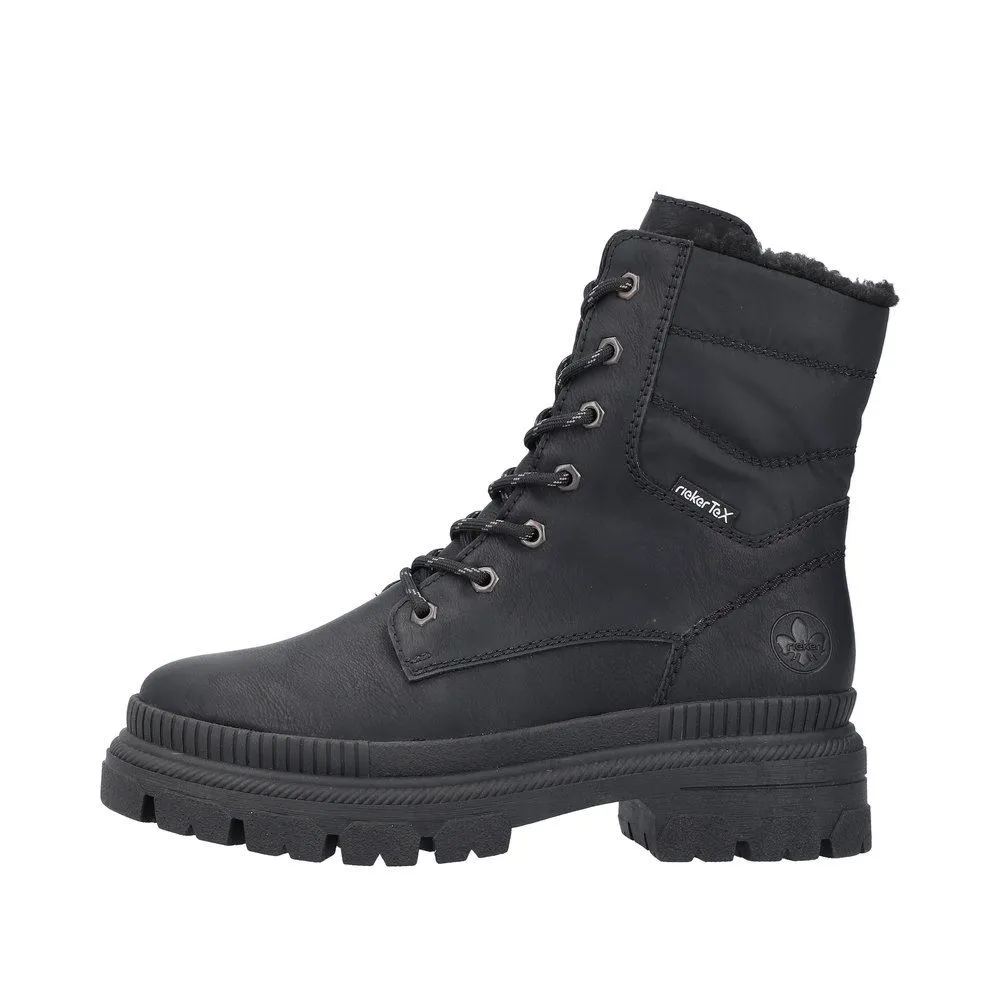 Rieker Damen Schnürstiefel Schnürboots TEX- Membran Warmfutter schwarz S23 Y9331-00