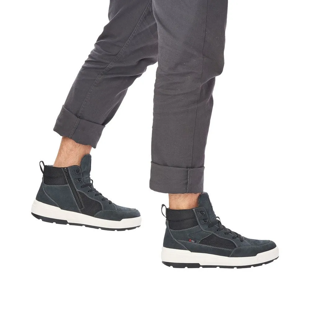 Rieker EVOLUTION Herren Stiefel Schnürstiefel TEX- Membran Rauleder Wechselfußbett blau S22 U0069-45