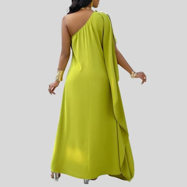 Schlichtes Maxikleid mit fließenden Ärmeln