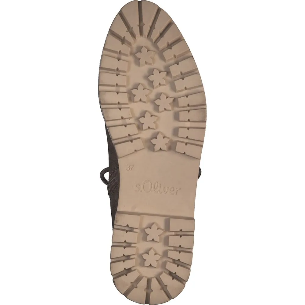 s.Oliver Damen Schnürboots Warmfutterr SOFT- FOAM Innensohle grau beige S22 5-5-26238-29