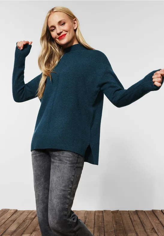 Street One Longpullover mit Stehkragen 