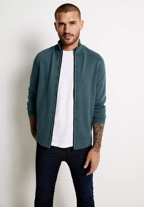 Street One MEN Strickjacke mit Zipper 