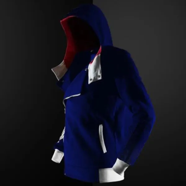 Stylische Herren Sweatjacke mit Kapuze und seitlich versetztem Reißverschluss